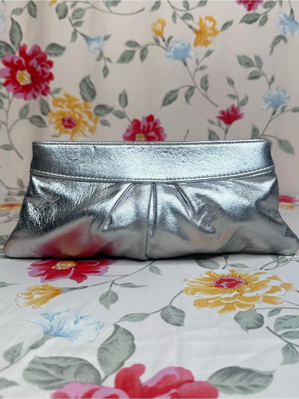 LAUREN MERKIN | y2k | Metallic Silver Women's Clutch Bag | Great Condition